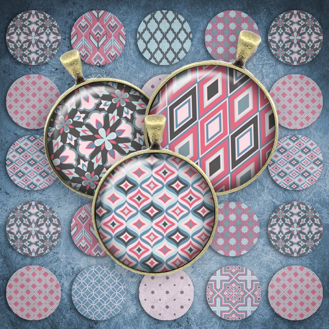 Round Images Examples 058-digital Collage Sheet 1 Inch Round Image Pattern Mandala 25 Mm ...