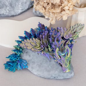 Baby moon dragon with wings | fully poseable dragon | hand-painted eyes | fantasy dragon