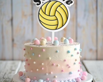 Personalized cake topper with volleyball – cake decoration for the volleyball fan | Volleyball club cake topper | Volleyball player gift