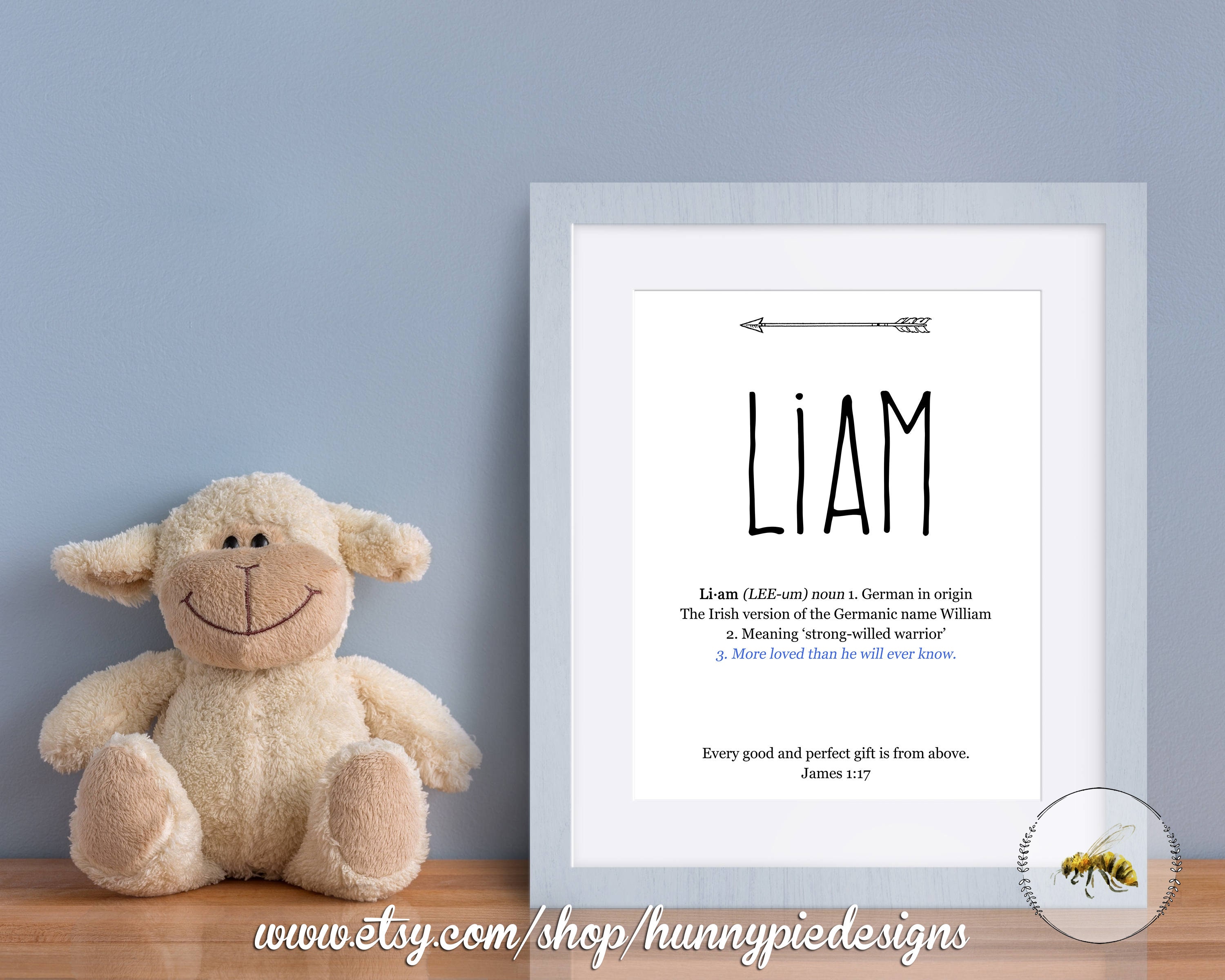 Nursery Digital Print Name Art James Name Meaning Printable Modern