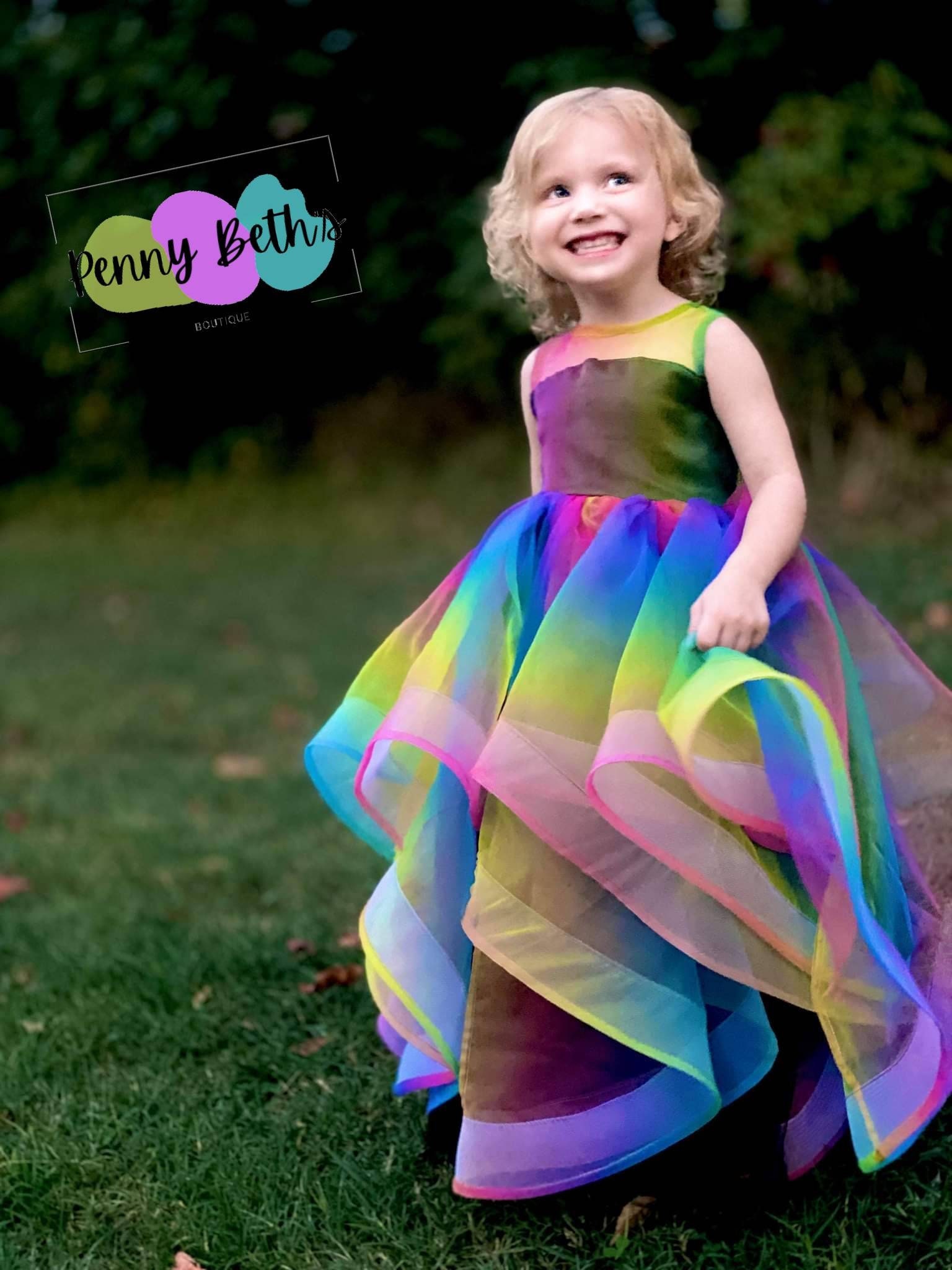 Rainbow Cascade Dress - Etsy