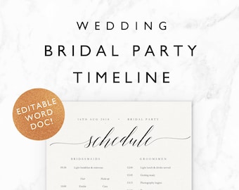 wedding timeline etsy