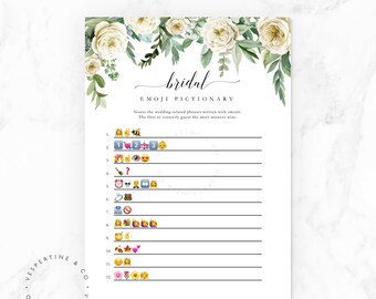 Bridal Shower Game Printable · Emoji Pictionary · Bridal Emoji Pictionary Game · Instant Download PDF JPEG Floral Bridal Shower · Orla Suite