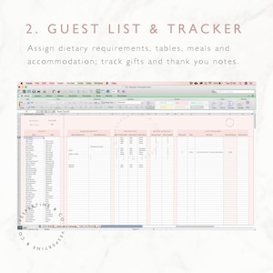 Wedding Guest List Planner and Guest List Tracker Excel Spreadsheet Google Sheets Wedding RSVP tracker, Guest Spreadsheet Editable image 6