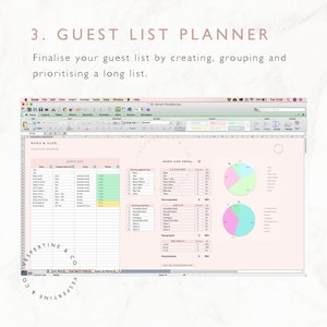 Wedding Guest List Planner and Guest List Tracker Excel Spreadsheet Google Sheets Wedding RSVP tracker, Guest Spreadsheet Editable image 7