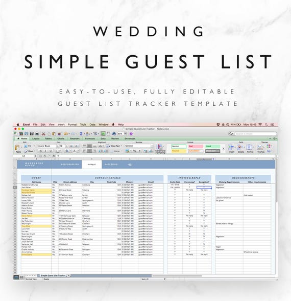 Guest List Wedding Template from i.etsystatic.com