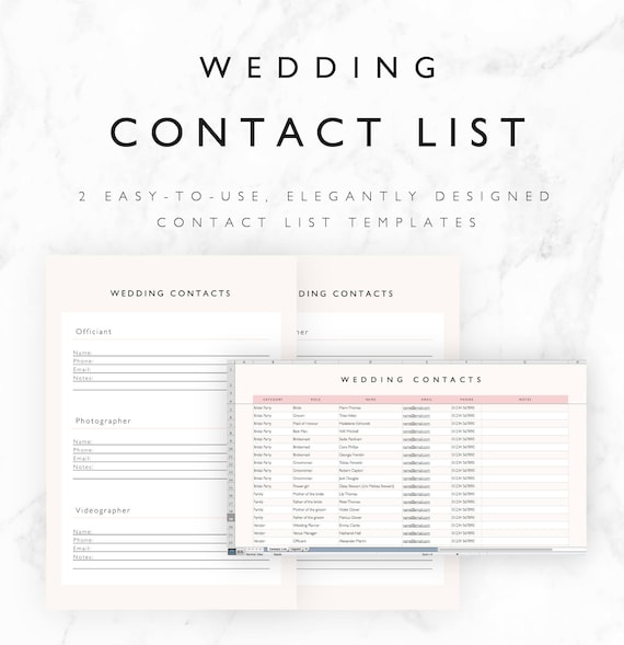 Guest List Excel Spreadsheet Template