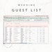 Wedding Guest List Planner and Guest List Tracker · Excel Spreadsheet · Google Sheets · Wedding RSVP tracker, Guest Spreadsheet · Editable 