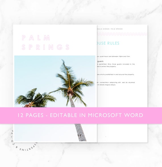 Welcome Book Airbnb House Manual Airbnb Printable Airbnb Etsy
