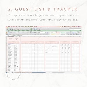 Wedding Guest List Planner and Guest List Tracker Excel Spreadsheet Google Sheets Wedding RSVP tracker, Guest Spreadsheet Editable image 4