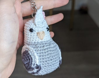 Custom Cockatiel Crochet Keychain: Personalized Bird Lover Gift