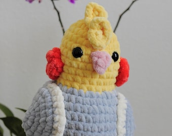 Custom Cockatiel Crochet Plushie: Handmade Amigurumi Gift