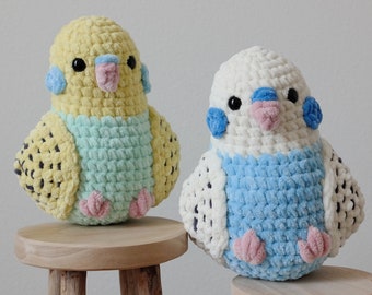 Budgie Crochet Plushie Amigurumi, Handmade, Crochet bird, Gift for parrot lovers