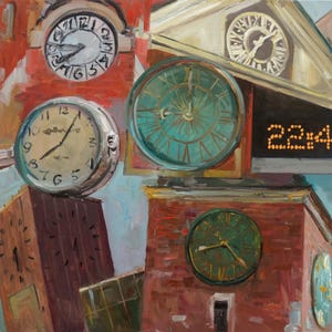 What is time in time? Cracow, Oil painting, canvas on a stretcher. City landscape painted from the nature. Jarosław Tarnowski