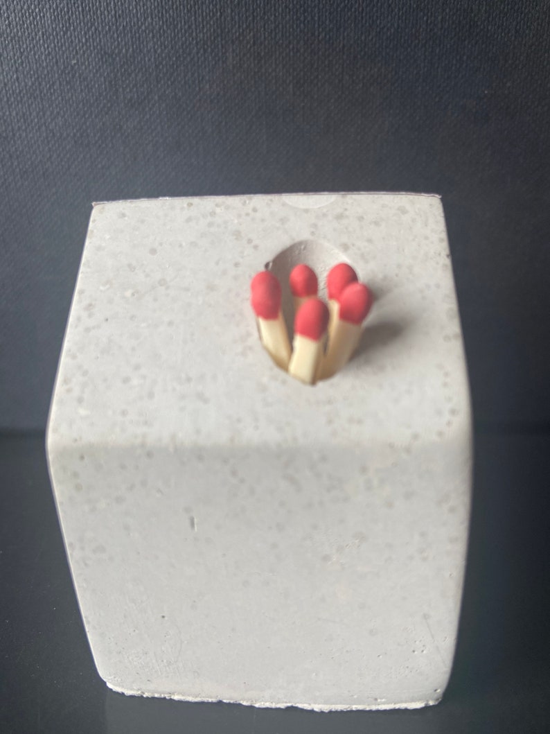 Concrete House Match Holder With Striker Etsy