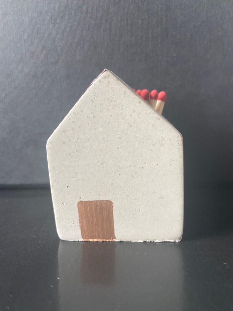 Concrete House Match Holder With Striker Etsy