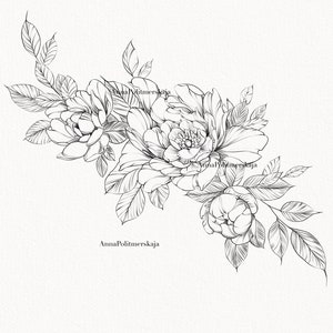 Procreate Flower Stamp Peony Brush Set - Etsy