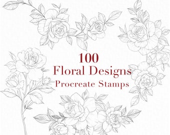 Procreate Flower Stamp, Peony Brush Set - Etsy