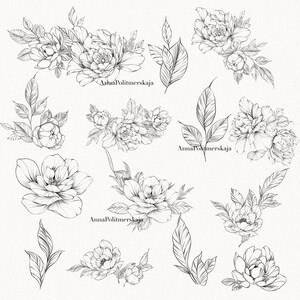 Procreate Flower Stamp Peony Brush Set - Etsy