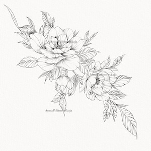 Procreate Flower Stamp Peony Brush Set - Etsy