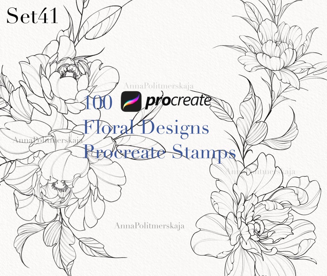 Procreate Flower Stamp, Garden Flowers Brush Set - Etsy
