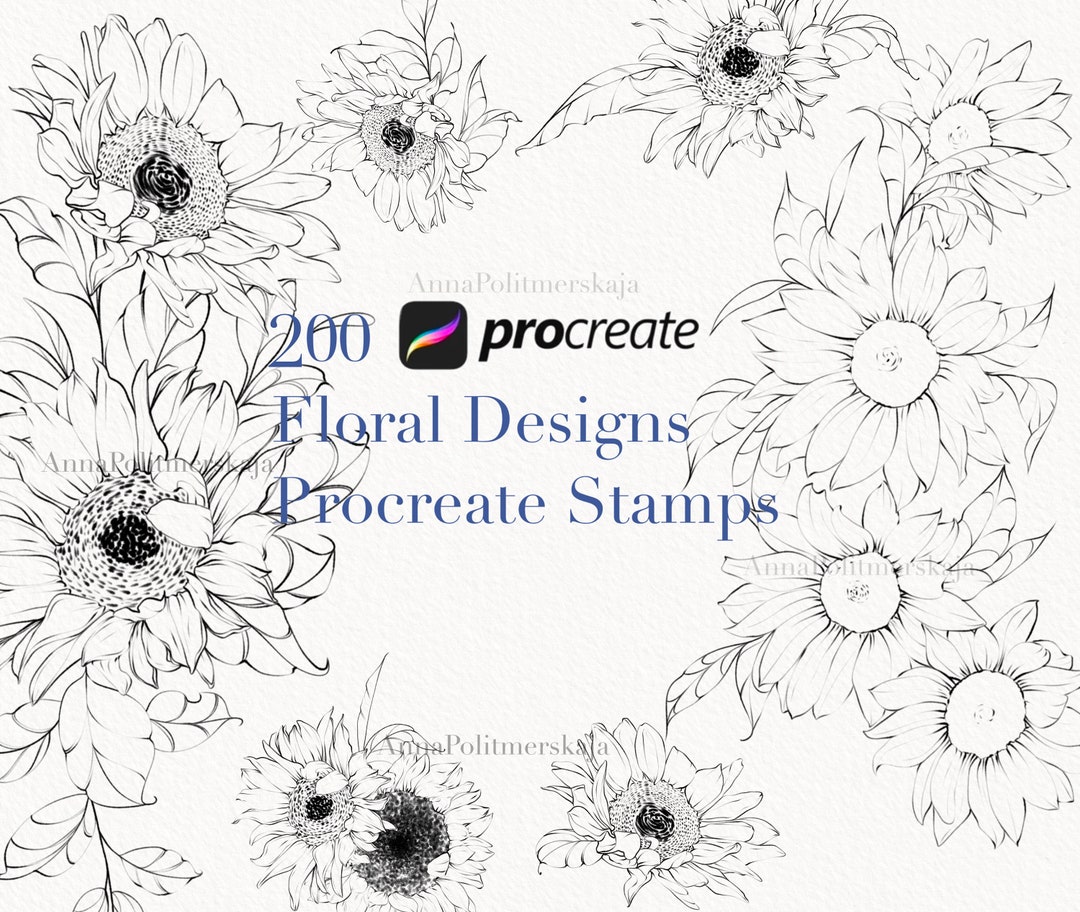 Procreate Flower Stamp, Sunflower Brush Set - Etsy
