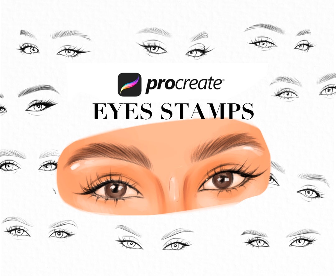 Procreate Eye Stamp, Procreate Face Brushes, Eyes Procreate, Procreate