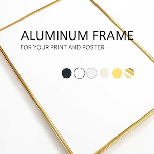Aluminum Metal Frames in Glossy Round Gold for Poster Photography Photo Image DIY Wall Art