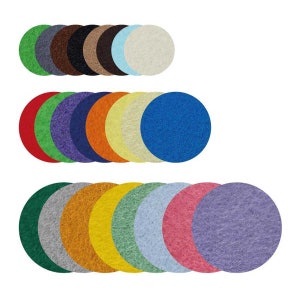 Felt Circles Felt Die Cuts for craft sewing projects Various size and colors Pack of 34