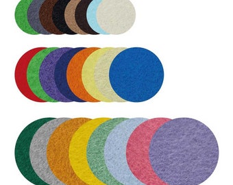 Felt Circles Felt Die Cuts for craft sewing projects Various size and colors Pack of 34