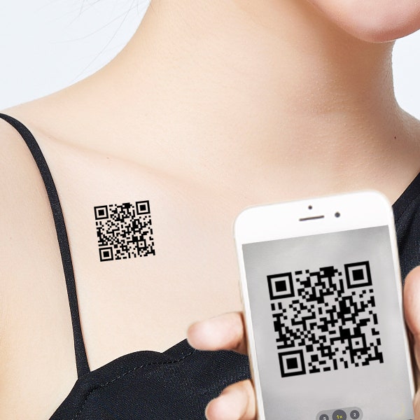 12 piezas de tatuajes temporales de código QR personalizados