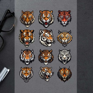 Iron Transfer Print Designs heat press machine ready to press Tiger Collection 60143d