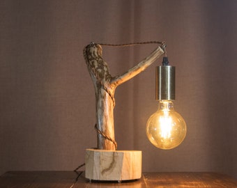 Driftwood desk light, for Edison light bulb, Rustic lighting, Wood Table lamp, Rustic lamp, Wood log lamp, Floor lamp, Unique wood light