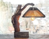 Wood lamp shade, Burlap lamp shades, Wooden Lamp, Rustic wood lighting, Table lamp wood, Desk wooden Light, Wood lamp, Unique wooden lamp