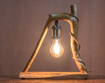 Wood lamp, Driftwood lamp, Rustic light, Table lighting, Rustic lamp, Tree branch lamp, Wooden lamp, Floor lamp, Unique light