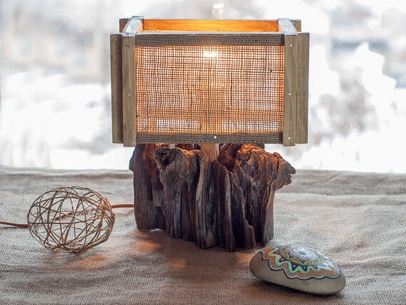 rustic lamp table