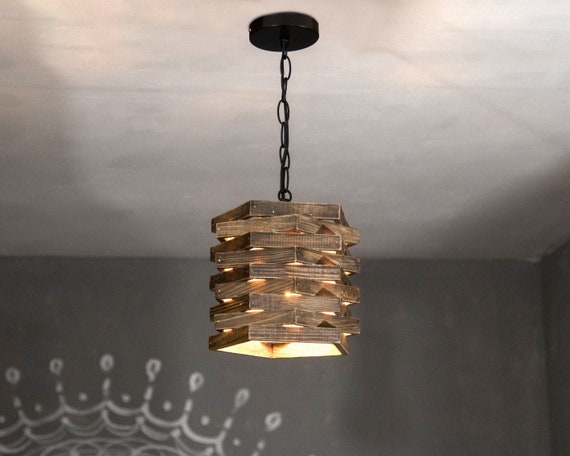 Wooden lantern sale ceiling light