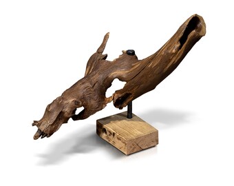 Original Handmade Wood art object for home decor called The Boar, Driftwood table decor, Rustic wooden decor, wooden sculpture