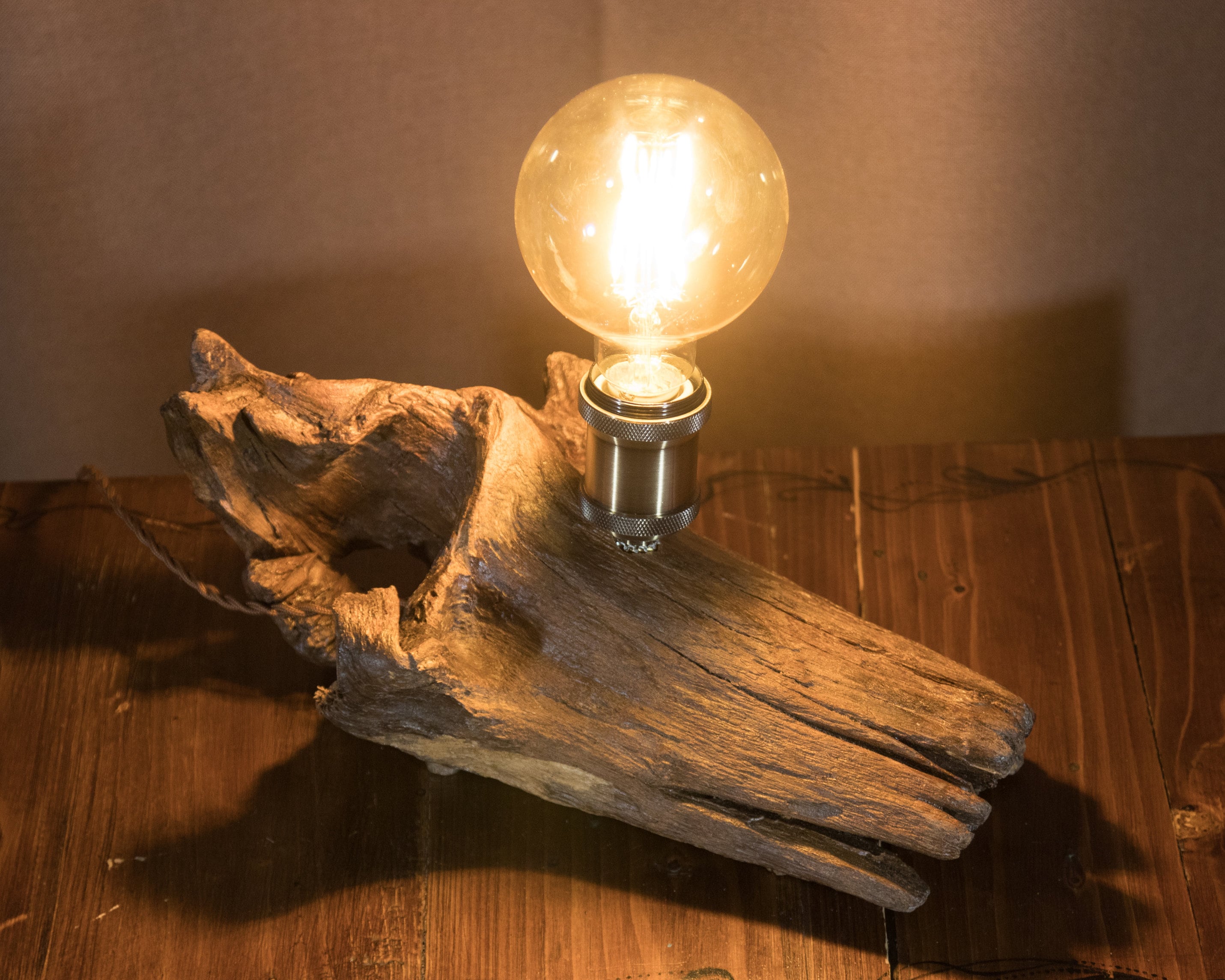 Brown on sale wood lamp