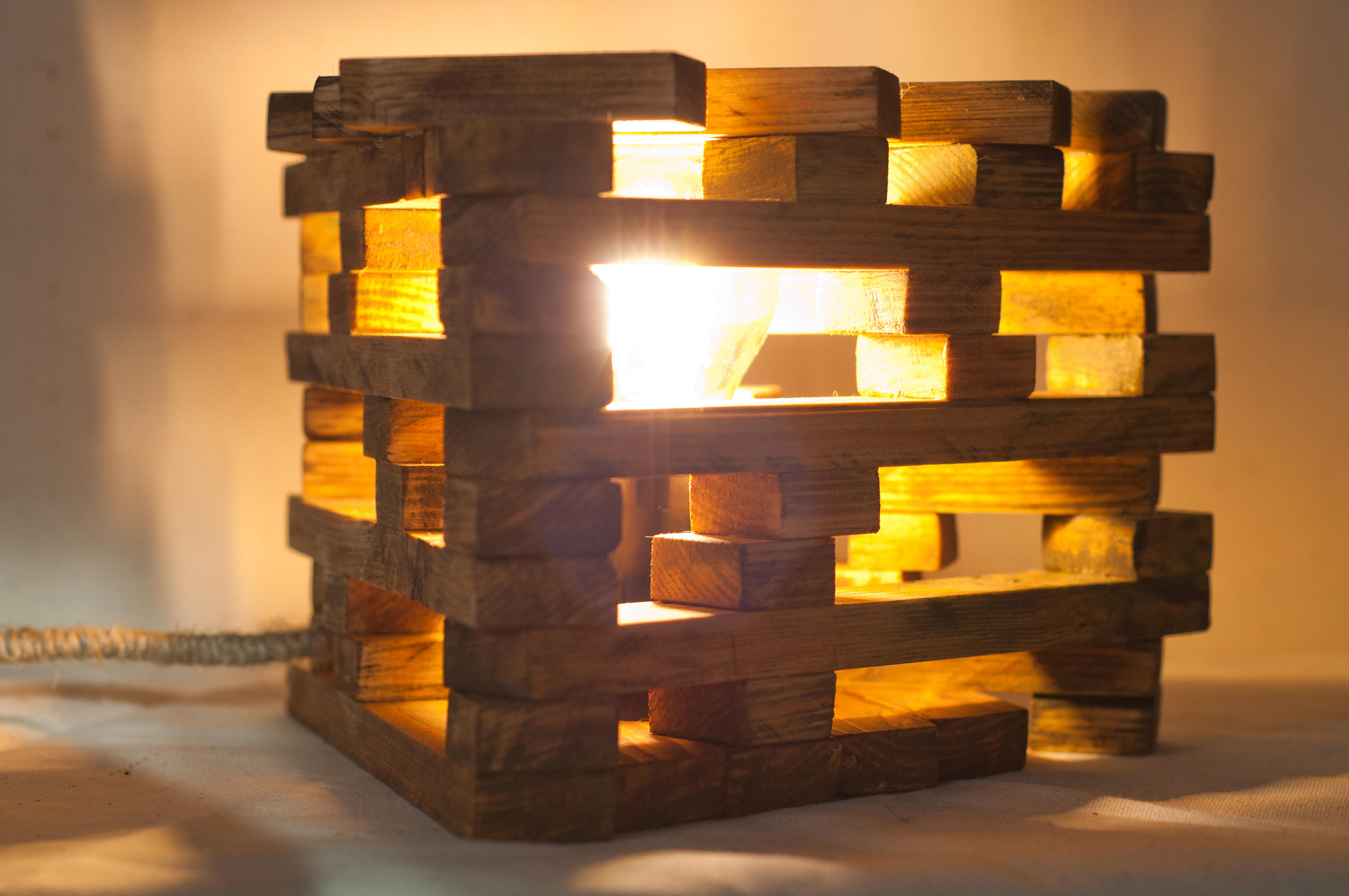 Holz Tischlampe Holzlampe natürliches Licht Atmosphäre | Etsy