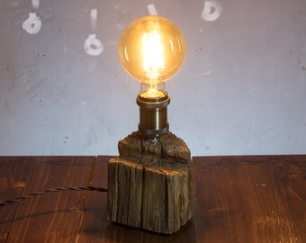 Handmade Wood lamp, Driftwood lamp, Rustic light, Table lighting, Rustic lamp, Wood log lamp, Driftwood light, Wooden lamp, Unique Desk lamp