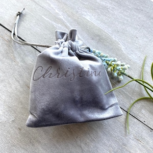 Borsa in velluto incisa al laser, confezione regalo personalizzata