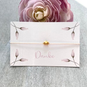Armband Stern mit Karte Danke