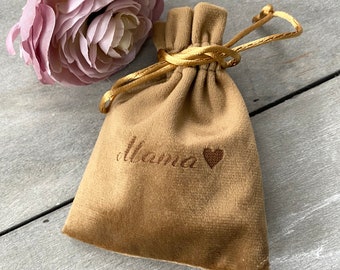 laser engraved velvet bag personalized gift packaging mom