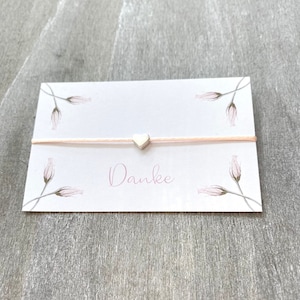 Armband Herz mit Karte Danke