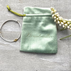 Brautmutter Samtbeutel mit Armband Herz