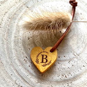 Keyring - Heart - Leather - Monogram