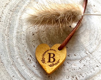 Keyring - Heart - Leather - Monogram