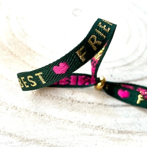 Bracelet, Hippie, Boho, Ibiza, fabric bracelet, festival, friendship bracelet with the saying "Best Friends"