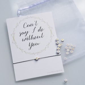 Carta de pedido de dama de honra com pulseira